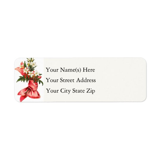 Christmas Bouquet Vintage Return Address Label