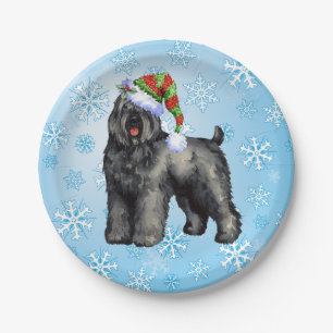 Christmas Bouvier Paper Plate
