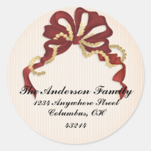 Christmas Bow 1 - Christmas Address Labels