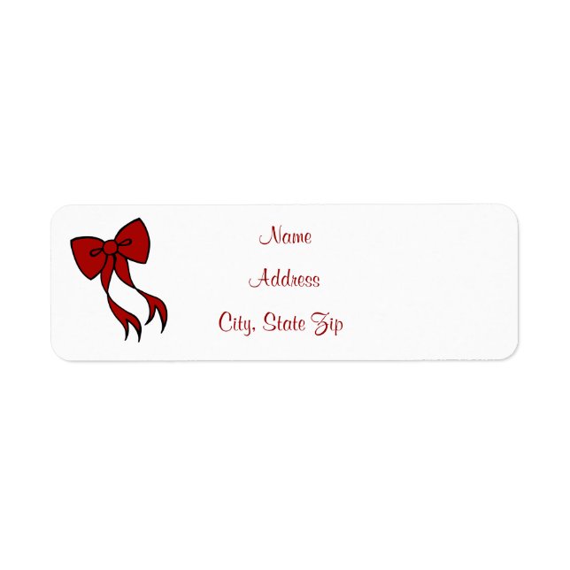 Christmas Bow Address Label Return Address Label (Front)