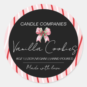 Christmas  Bow Candle Maker Business  Classic Round Sticker