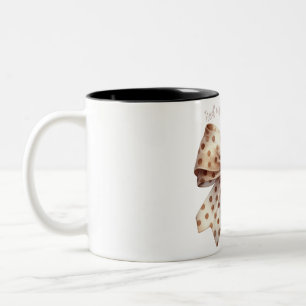 Christmas Bow Christmas Polka Dots Bow Festive Two-Tone Coffee Mug