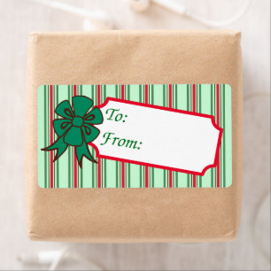 Christmas Bow Gift Tag Labels