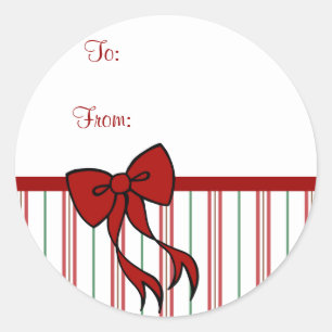 Christmas Bow Gift Tag Stickers