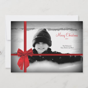 Christmas Bow Holiday Photo Card