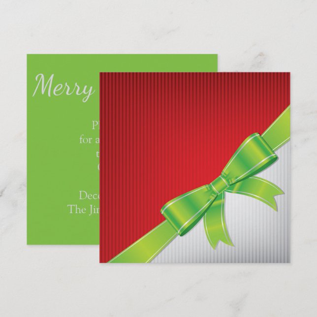 Christmas bow invitation (Front/Back)