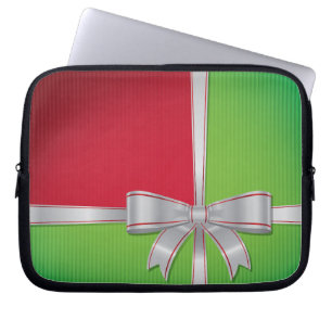 Christmas bow laptop sleeve