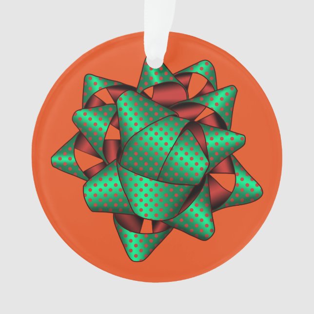 Christmas Bow Ornament, You Customise Ornament (Front)