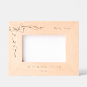 CHRISTMAS BOW PERSONALIZED PICTURE ETCHED FRAMES