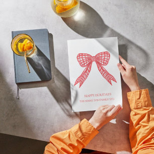 Christmas Bow Photo  Holiday Card