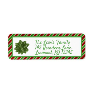 Christmas Bow Return Address Label