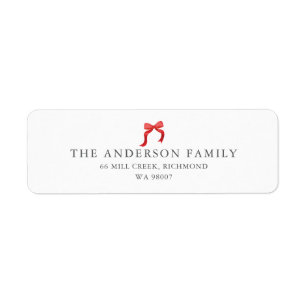 Christmas bow return address label