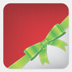 Christmas bow square sticker