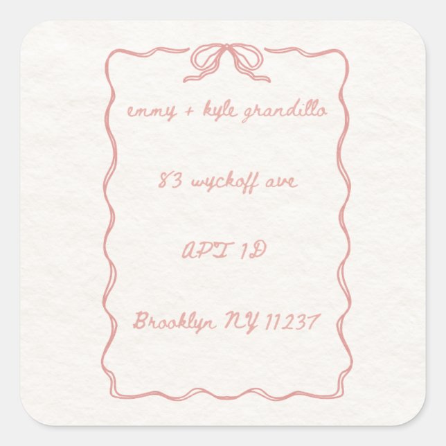 Christmas Bow Square Stickers (Front)