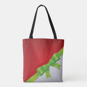 Christmas bow tote bag