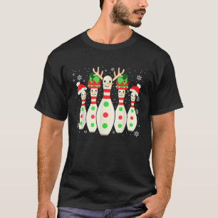 Christmas Bowler Squad Santa Elf Reindeer Bowling  T-Shirt