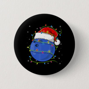 Christmas Bowling Ball Santa Hat Matching Family P 6 Cm Round Badge