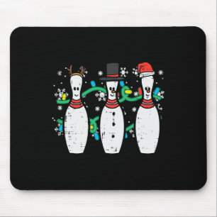 Christmas Bowling Funny Xmas Sports Bowler Men Wom Mouse Pad