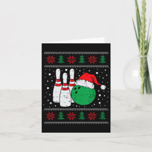 Christmas Bowling Hat Santa Bowler Ugly Xmas Men W Card