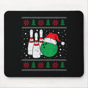 Christmas Bowling Hat Santa Bowler Ugly Xmas Men W Mouse Pad
