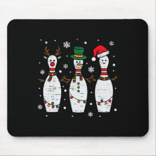 Christmas Bowling Hat Santa Bowler Xmas Sport Men Mouse Pad