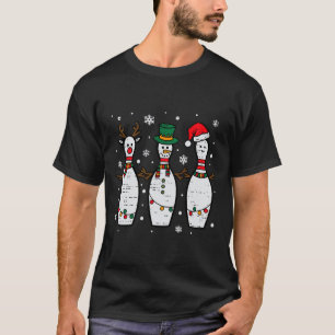 Christmas Bowling Hat Santa Bowler Xmas Sport Men T-Shirt