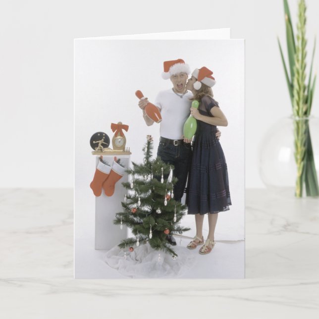 Christmas Bowling Holiday Card (Front)