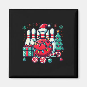 Christmas Bowling Pins Reindeer Xmas Bowler Men Wo Magnet