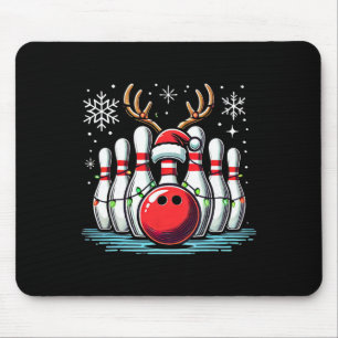 Christmas Bowling Pins Reindeer Xmas Bowler Men Wo Mouse Pad