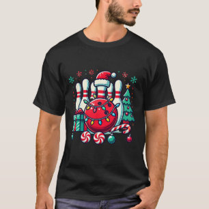 Christmas Bowling Pins Reindeer Xmas Bowler Men Wo T-Shirt