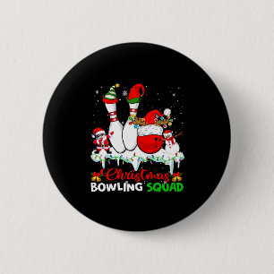 Christmas Bowling Squad Dabbing Santa Elf Bowling 6 Cm Round Badge