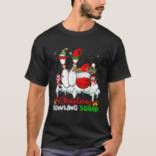 Christmas Bowling Squad Dabbing Santa Elf Bowling  T-Shirt