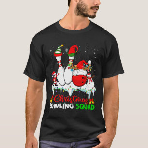 Christmas Bowling Squad Dabbing Santa Elf Bowling  T-Shirt