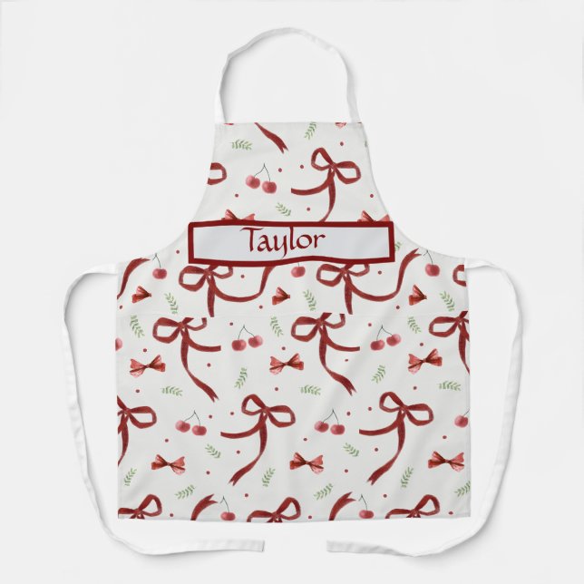  Christmas bows All-Over Print Apron, Medium Apron (Front)