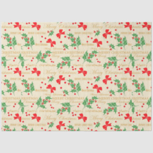 Christmas Bows and Holly Tissue Paper
