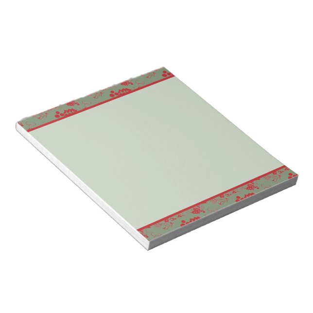 Christmas Bows Candy Canes and Leaves Notepad (Angled)