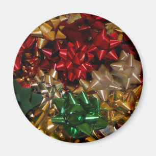 Christmas Bows Colourful Festive Holiday Magnet