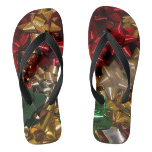 Christmas Bows Colourful Festive Holiday Thongs