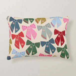 Christmas Bows Coquette Decorative Cushion