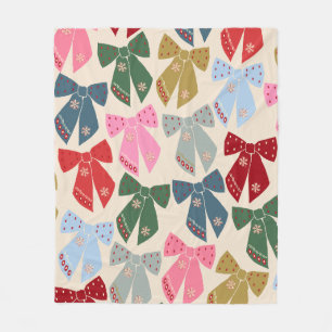 Christmas Bows Coquette Fleece Blanket