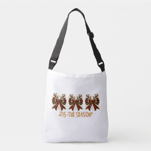 Christmas Bows Plaid Bows Red Crossbody Bag