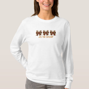 Christmas Bows Plaid Bows Red T-Shirt