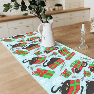 Christmas Box Cats Short Table Runner