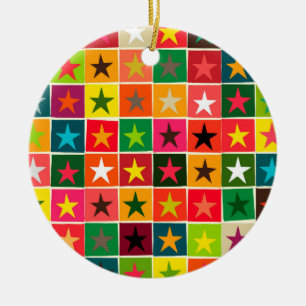 christmas boxed stars ceramic ornament