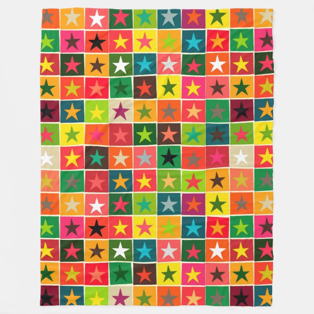 christmas boxed stars fleece blanket (Front)