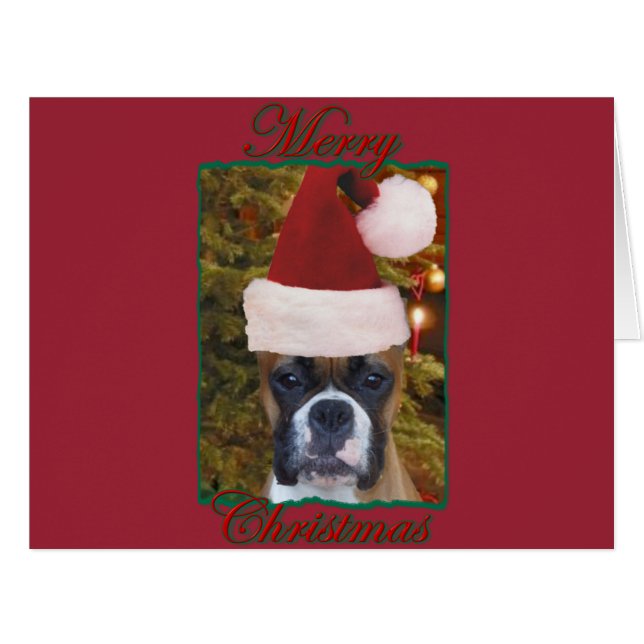 Christmas Boxer dog (Front Horizontal)