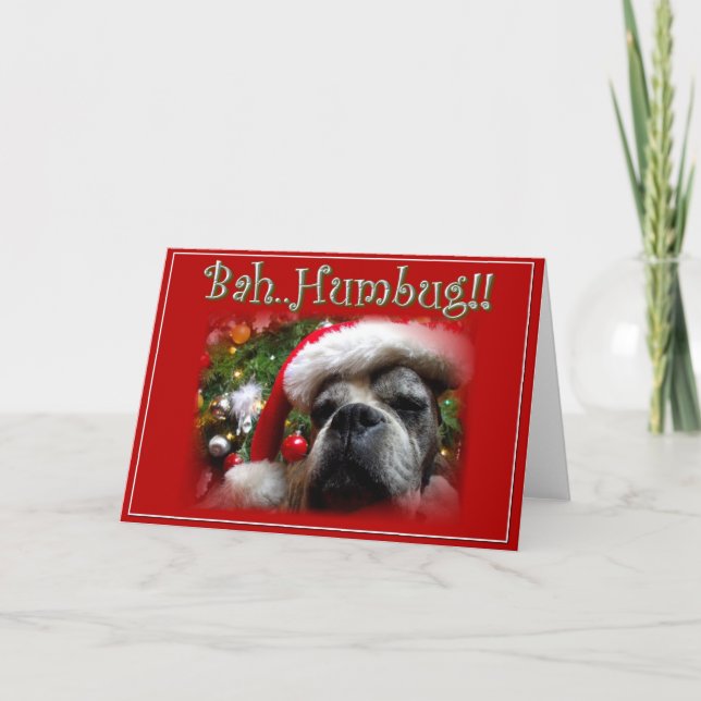 Christmas boxer dog greeting card (Front)