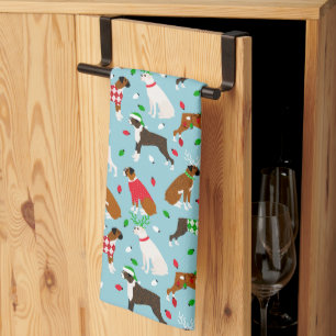 Christmas Boxer Dog Kitchen Towel