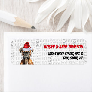 Christmas Boxer Dog Lover Holiday Address Return Address Label