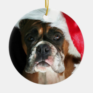 Christmas Boxer dog ornament